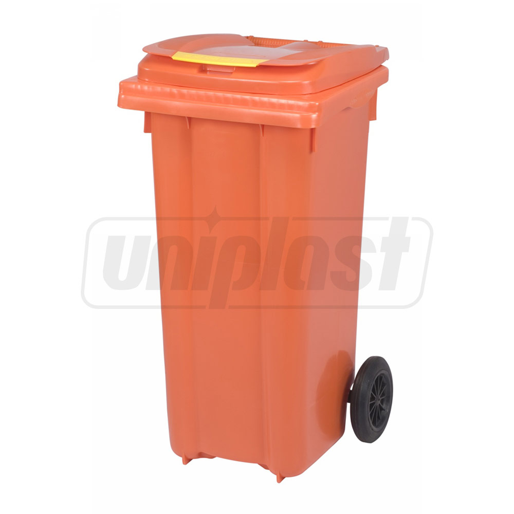 Cos pentru transportarea deseurilor 120 L pe roti (portocaliu) HE