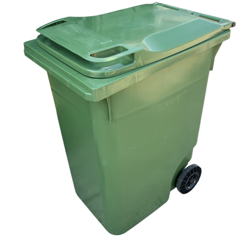 Cos pentru transportarea deseurilor 360 L pe roti (verde) HE