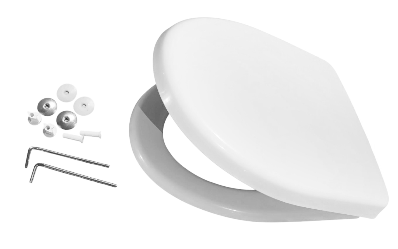 Capac WC polipropilen, universal (alb) cu fixare din metal, 365х445 mm СП6-М  SOLOPLAST