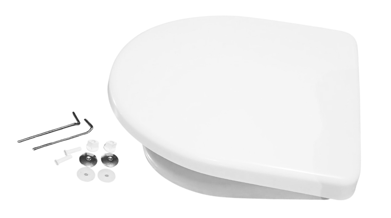 Capac WC polipropilen, universal (alb) cu fixare din metal, 365х445 mm СП6-М  SOLOPLAST