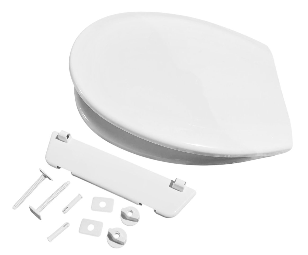 Capac WC din polipropilena universal (alb) cu fixare din plastic, 369х464 mm СУ-4  SOLOPLAST