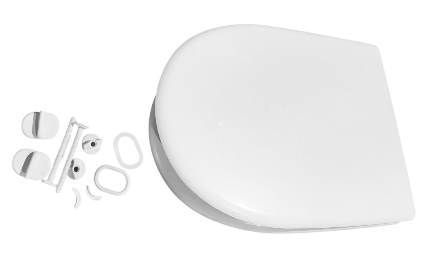Capac WC polipropilen, universal (alb), cu fixare din plastic, 355х428 mm СП3  SOLOPLAST