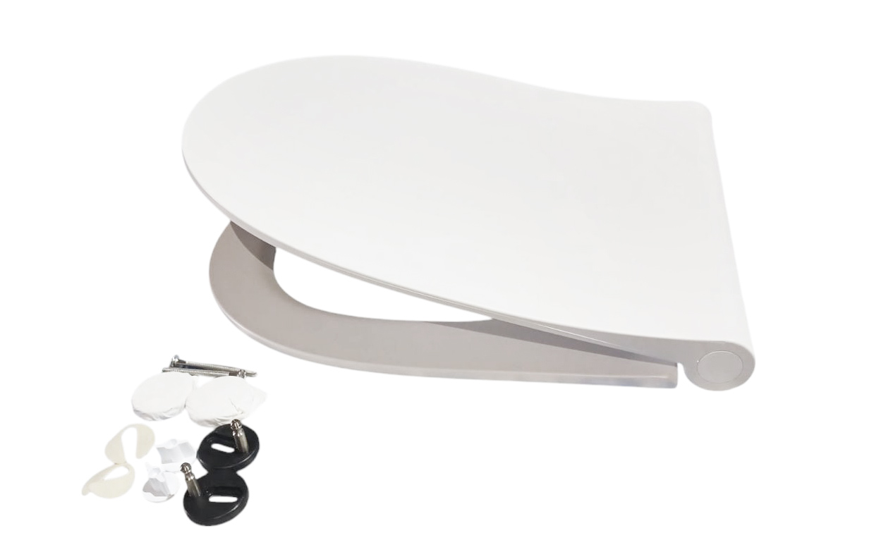 Capac WC polipropilen, universal (alb), cu eliberare rapida cu microlift, 346х442 mm СП12-Д  SOLOPLAST