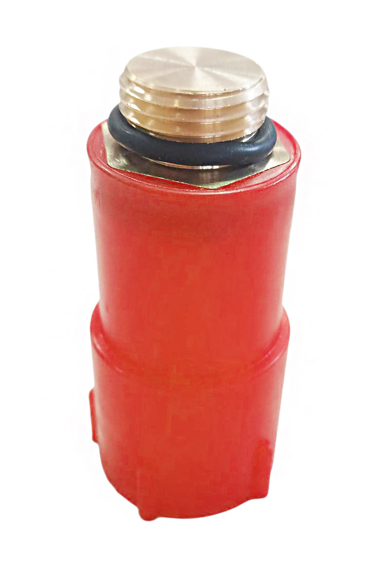Dop pentru testarea scurgerilor 1/2", cu filet din alama, rosu STY-523-1-R-P  STYRON