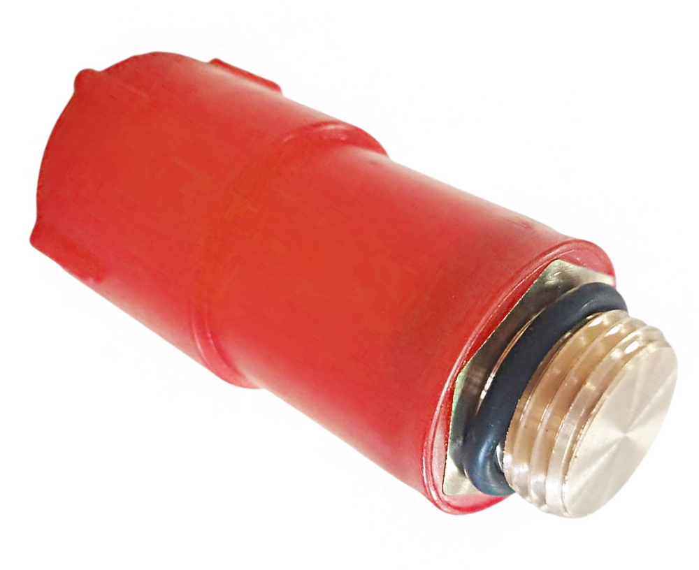 Dop pentru testarea scurgerilor 1/2", cu filet din alama, rosu STY-523-1-R-P  STYRON