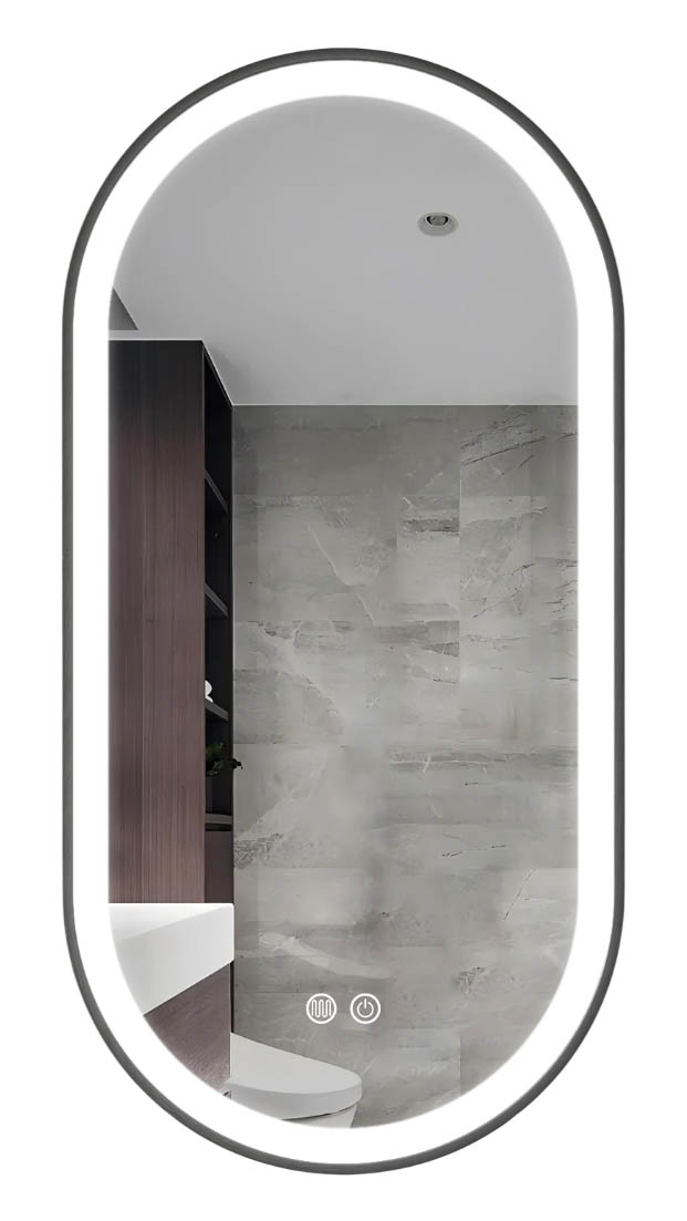 Oglinda pentru baie LED 2700/4000/6000K (dreptunghiulara cu janta) 50 x 100 cm IP44  UNIPLAST