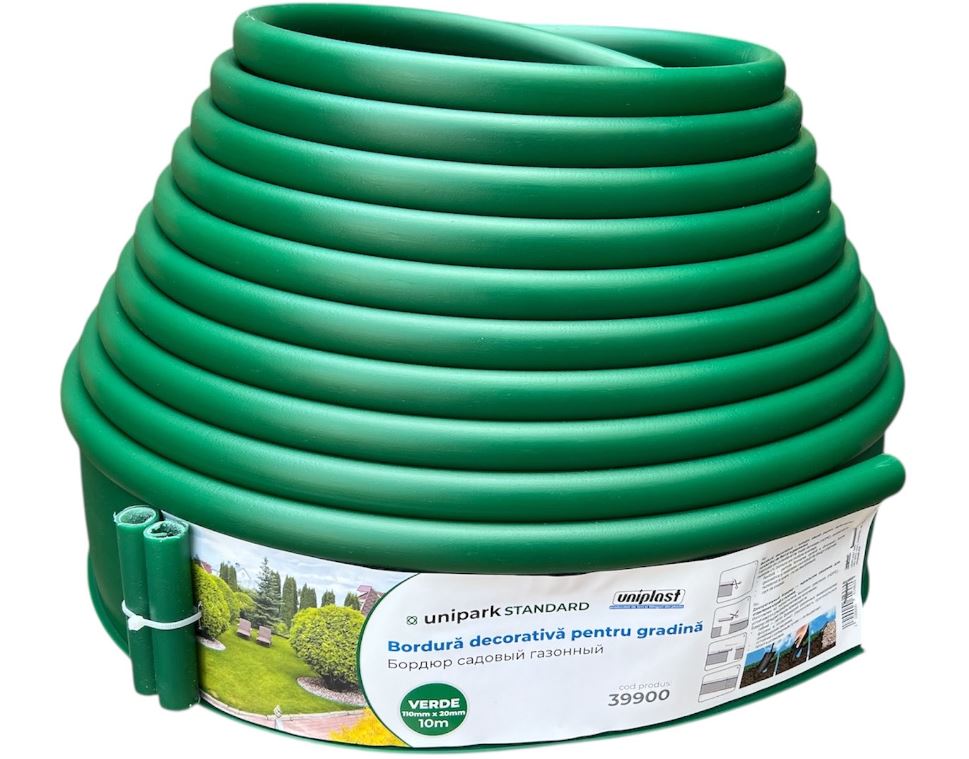 Бордюр садовый газонный 103 мм х 12 мм x 10 м (зеленый) Unipark ECO  UNIPLAST
