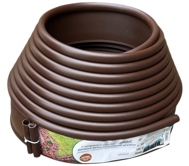 Bordura decorativa pentru gradina 103 mm x 12 mm x 10 m (maro) Unipark ECO  UNIPLAST