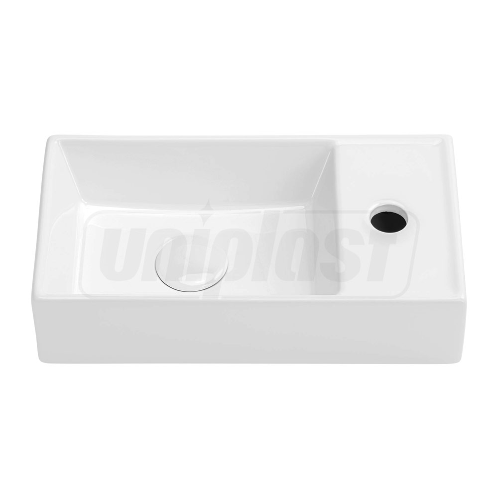Lavoar dreptunghiular pe blat 405 x 220 x 95 mm, baterie pe dreapta TR41355  CERANO BRAC