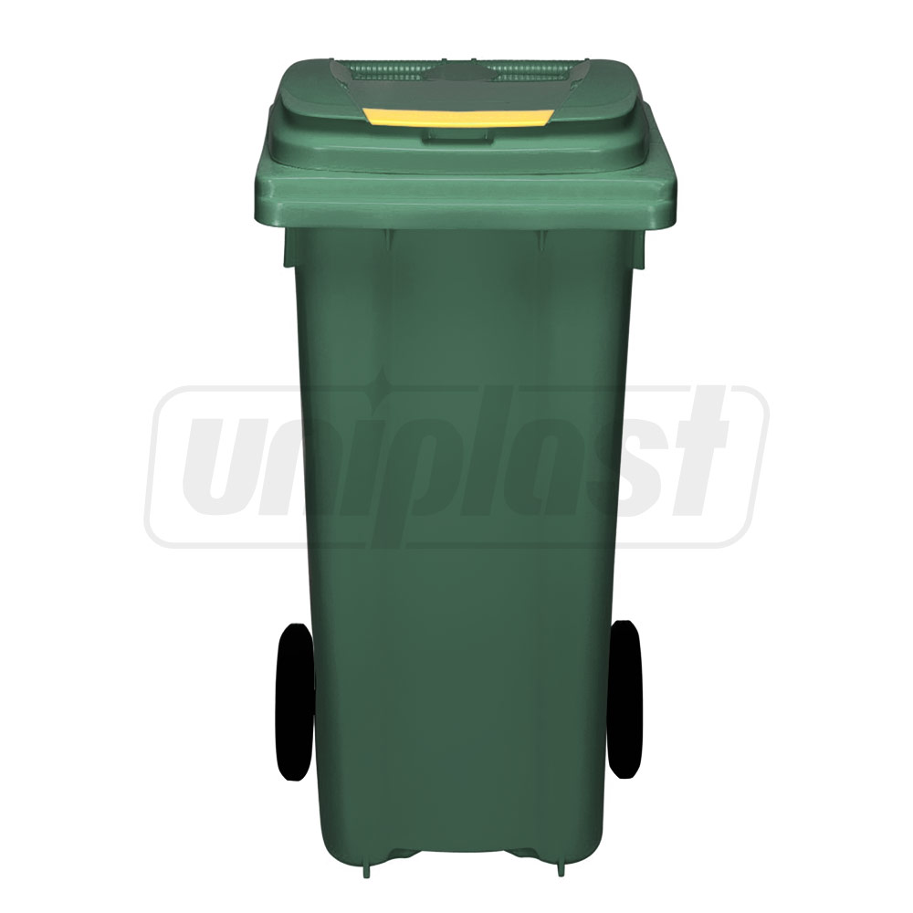 Бак мусорный 120 л (HDPE) на колесах (зеленый)  UNIPLAST TR  БРАК