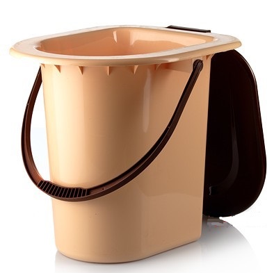 Caldare WC 18 L plastic (bej) cu capac (maro) TO (011) BRAC
