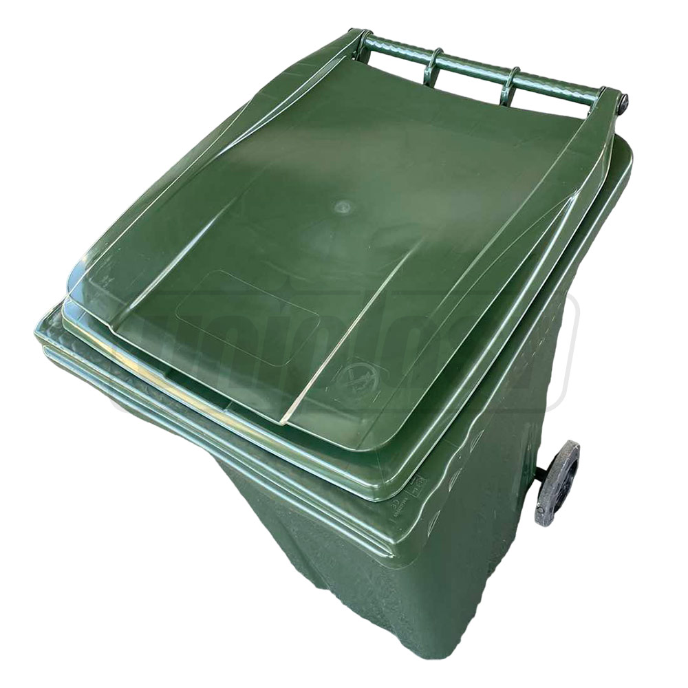 Бак мусорный 240 л (HDPE) на колесах (зеленый) UNIPLAST TR Брак