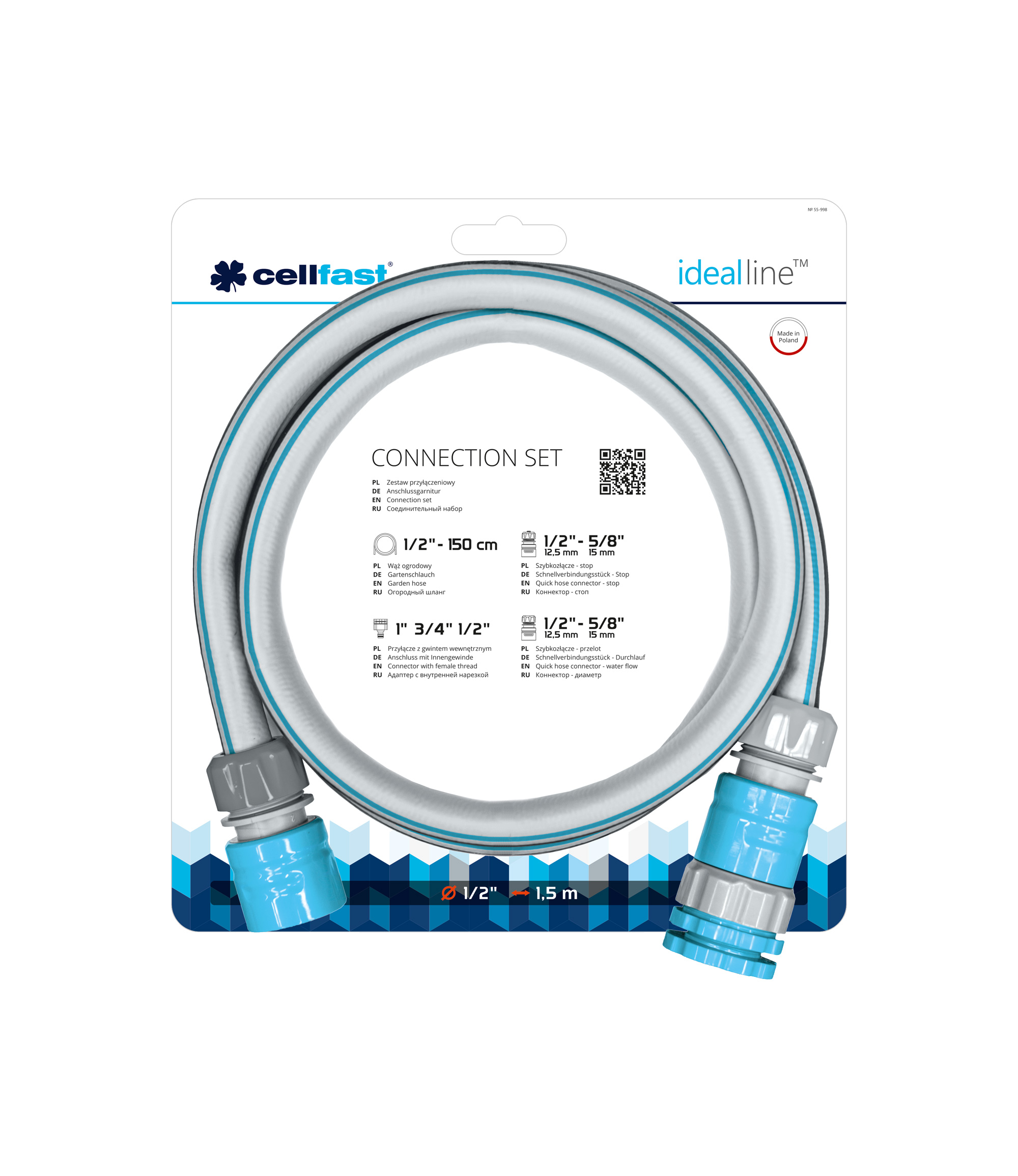 Set de conectare D. 1/2" L=1.5 m  CELLFAST
