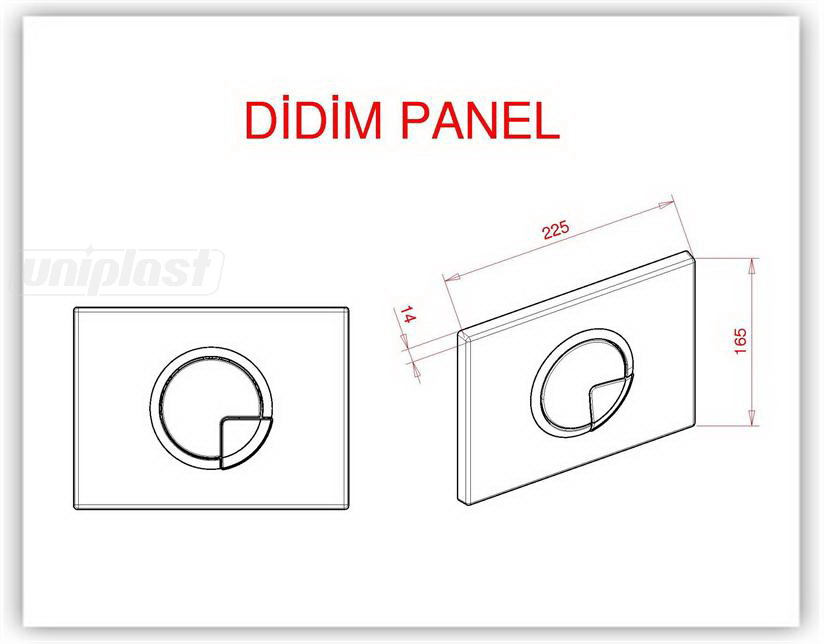 Buton actionare rezervor (incorporabil) DIDIM (crom)  VISAM