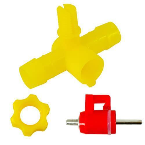 Adapatoare cu niplu 360° A22 din plastic pentru pasari (detinator galben)