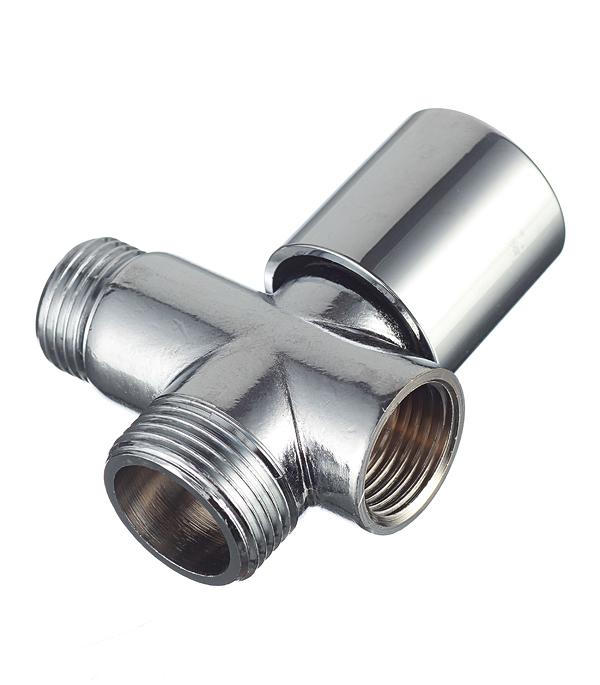 Robinet coltar cu ventil 3 cai D. 1/2" FE x 3/4" FE x 1/2" FI PN16 alama nichelata, pentru masina de spalat  ITAP