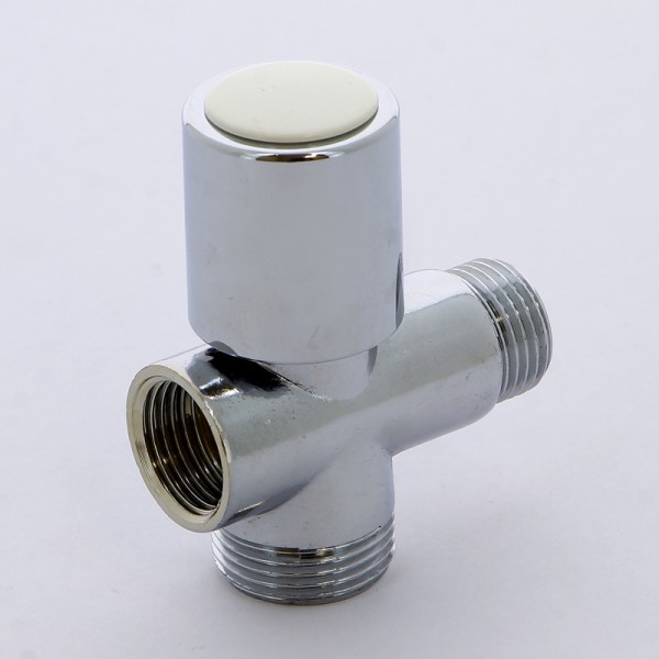 Robinet coltar cu ventil 3 cai D. 1/2" FE x 3/4" FE x 1/2" FI PN16 alama nichelata, pentru masina de spalat  ITAP