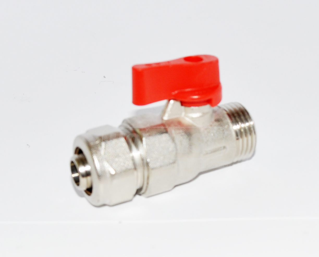 Кран D. 16 x 1/2" П металлопласт  KAS