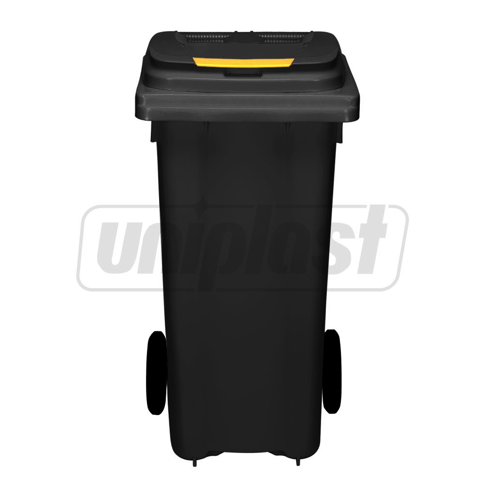 Cos pentru transportarea deseurilor 120 L pe roti (negru) UNI