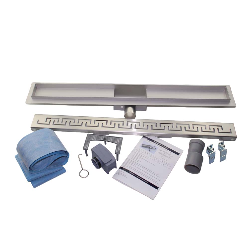 Rigola de dus lineara set 600 x 70 mm D. 50 x 90° ZIPPER (Fermoar) FLH40-A2 С03  UNIPLAST