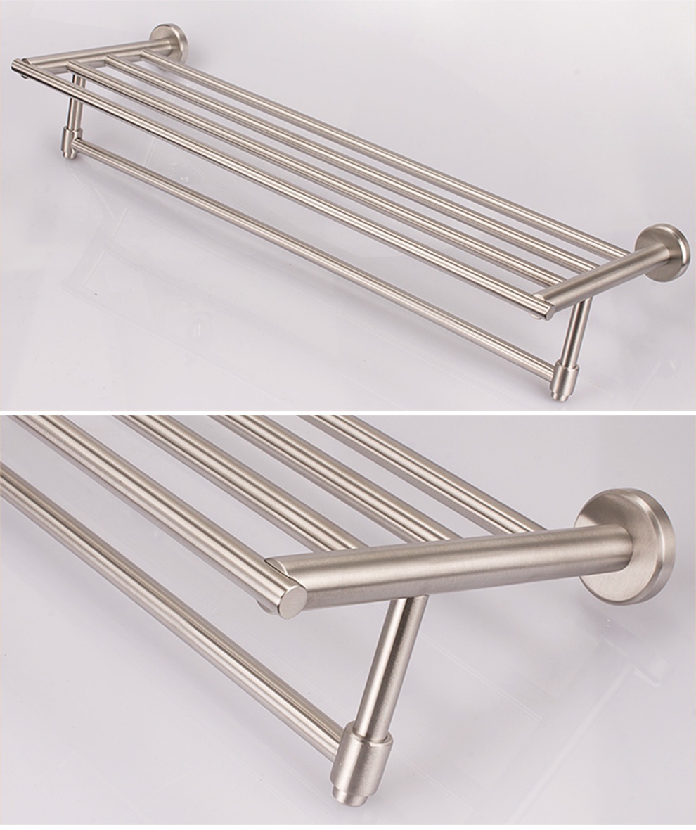Etajera inox baie dreptunghiulara 1 nivel (58 x 20 cm)