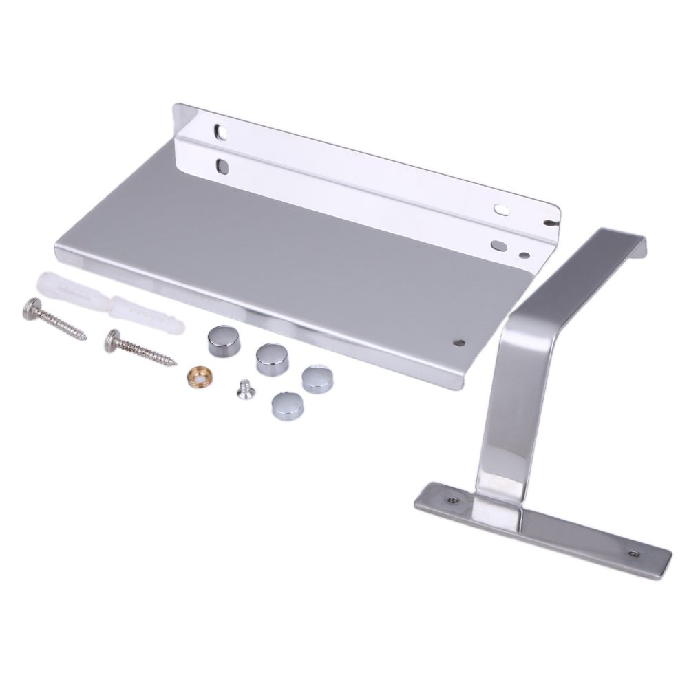 Suport hartie igienica cu raft depozitare telefon sau alte accesorii (inox)