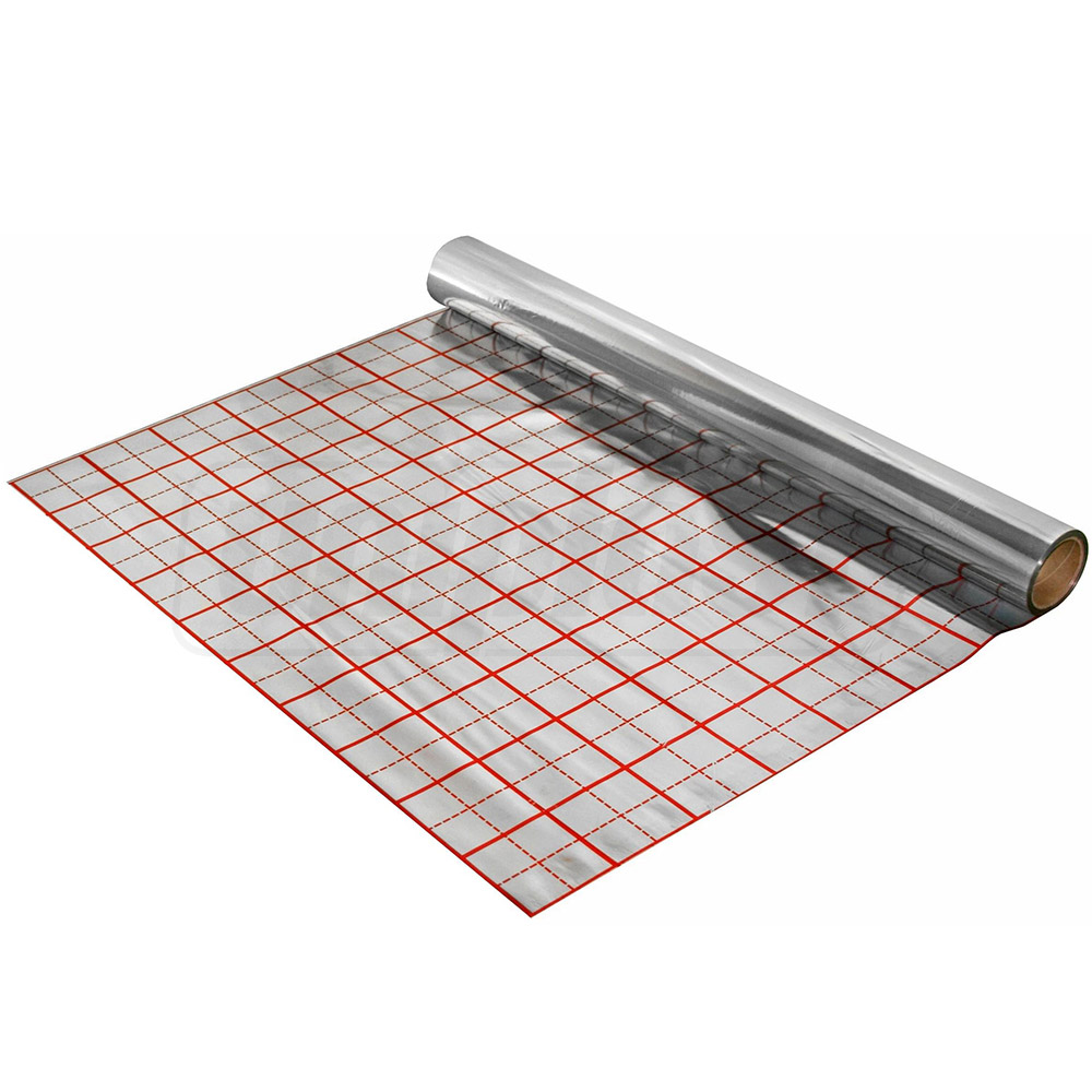 Izolare pentru podea s=5 mm + strat AL (1x60 m) PEE patrate rosii