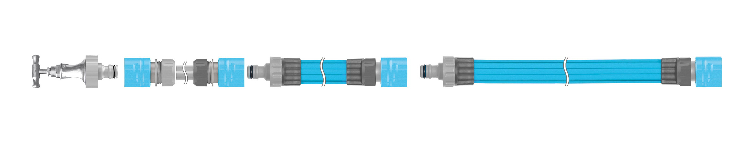 Furtun irigare (3 tuburi cu orificii mici) D. 1/2" L=7.5 m + set de conectori SPRING 19-021N  CELLFAST
