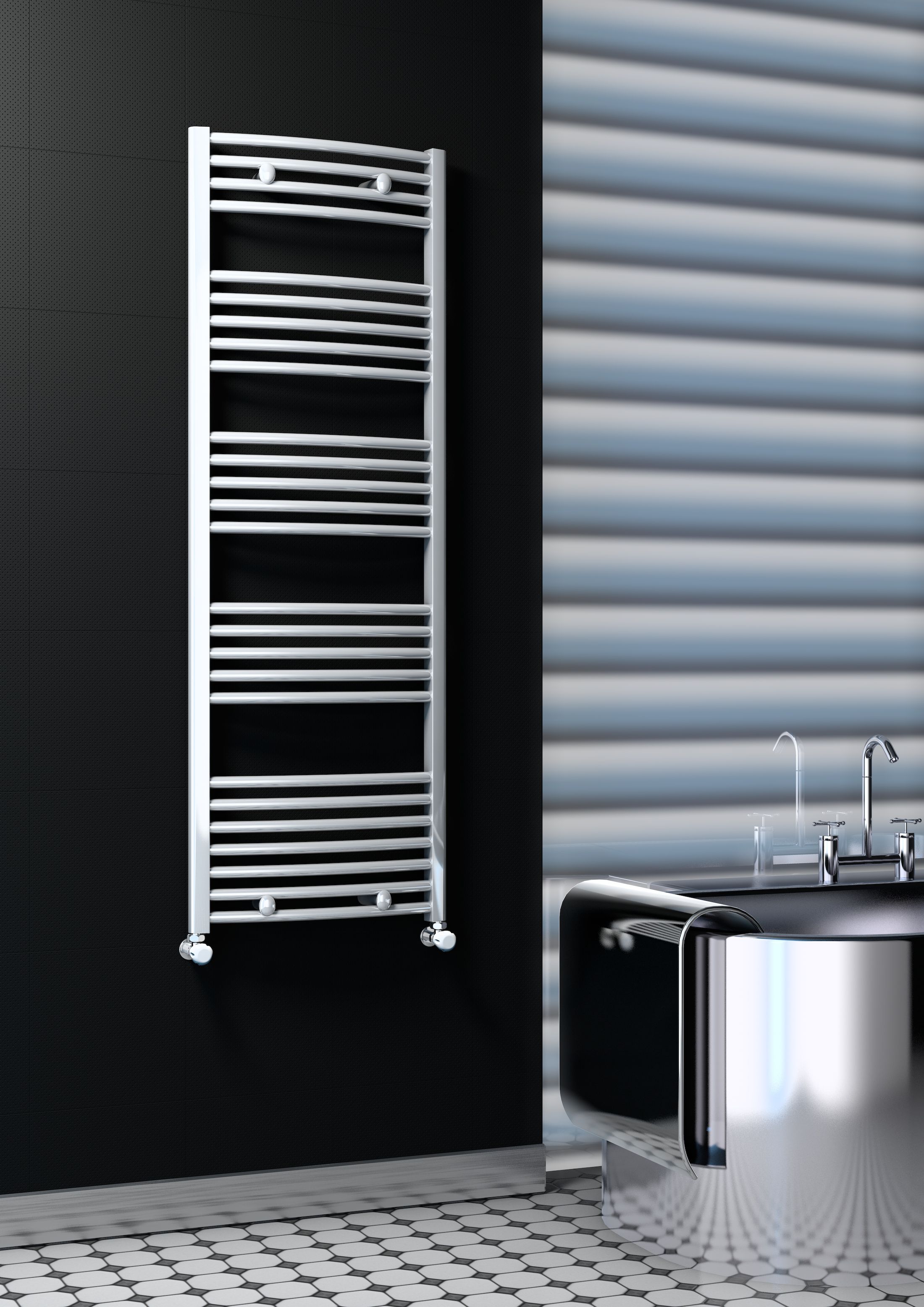 Uscator de prosoape   400 x 700 mm Curved (crom) Haiti  RADIVA