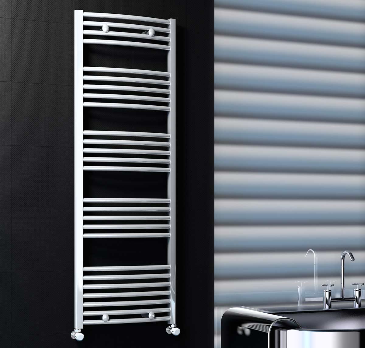 Uscator de prosoape  400 x 1200 mm Curved (crom) Haiti  RADIVA