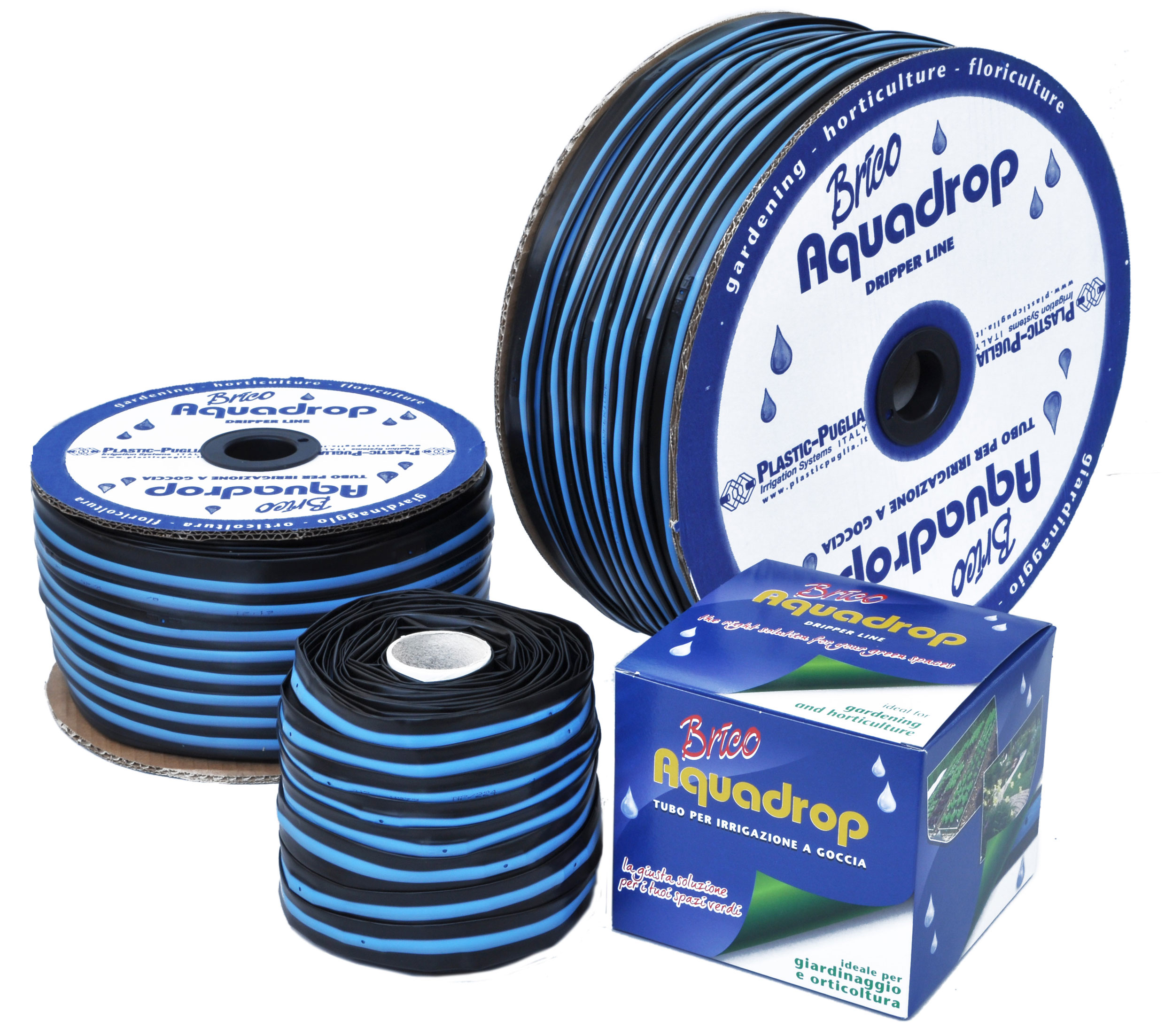 Banda pentru irigatii prin picurare D. 16 mm, 6 mil, 20 cm, 0.8 bar, 1.3 LPH Aquadrop/Dropline  PLASTIC-PUGLIA