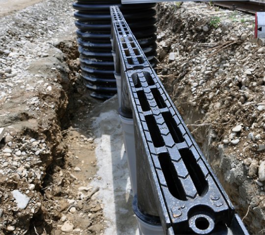 Palnie fonta cu grila FUNNEL D.110 L=500 mm H=300 mm B=75 mm  MUFLESYSTEM
