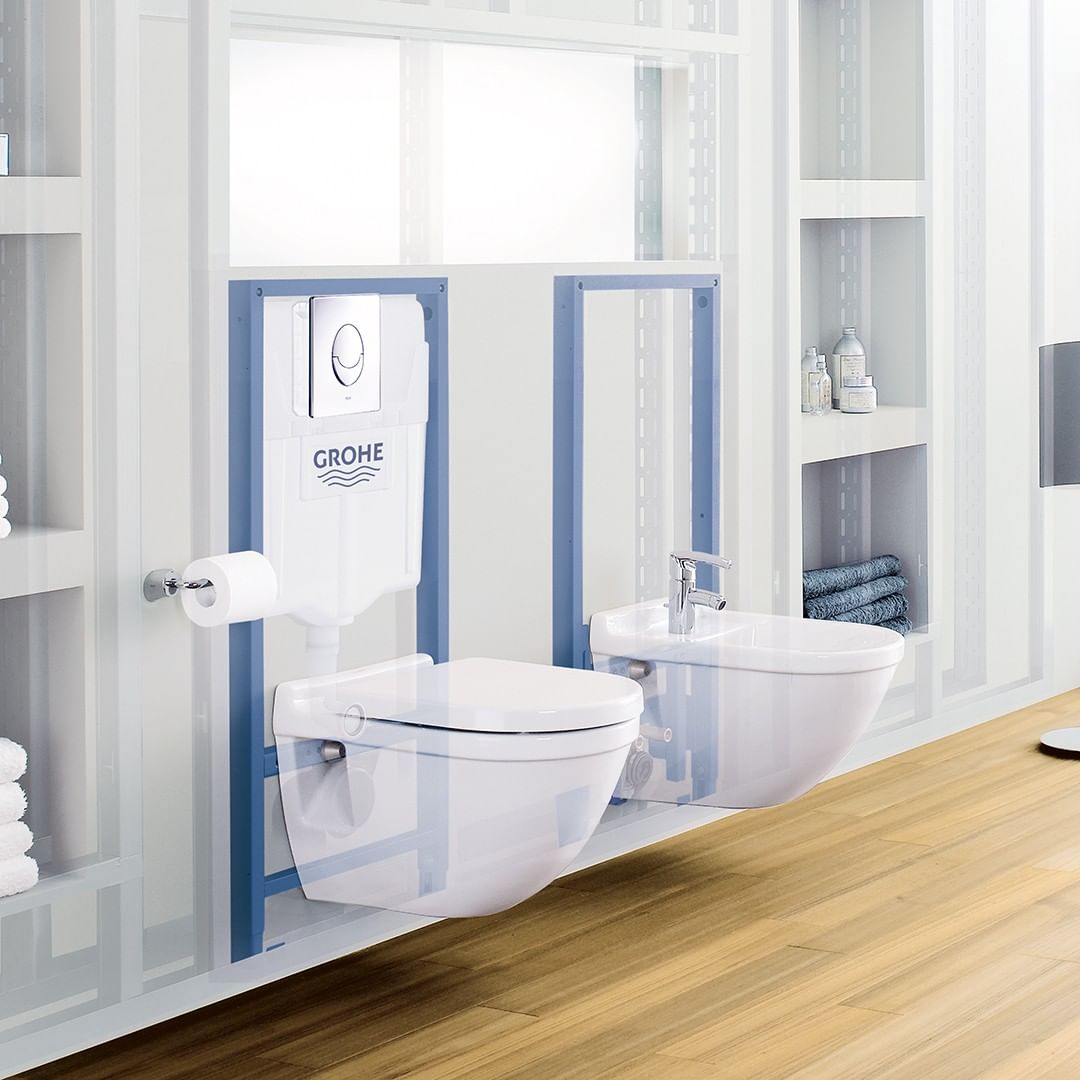 Rezervor incastrat pentru vas WC suspendat (cu cadru Skate Air Crom) GROHE Rapid SL Project 38745001, cu buton