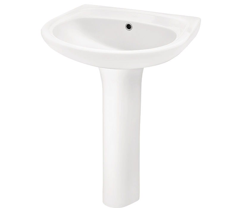 Lavoar cu piedestal semirotund 50 cm Animo fara fixator (+preaplin, fara sifon)  SANTEK SK RU