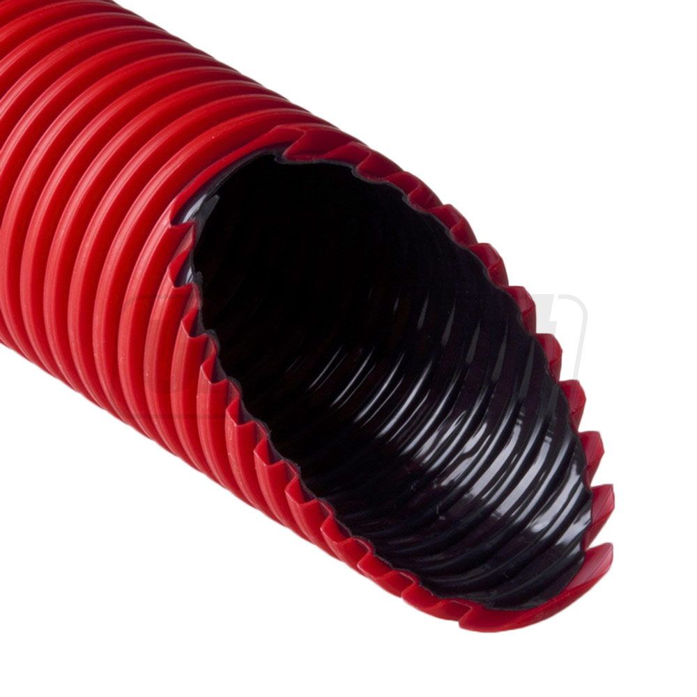 Труба D.125 (106.2 мм) для кабеля HDPE 250 N/m ELCOR, гофрированная, двухслойная (красная)