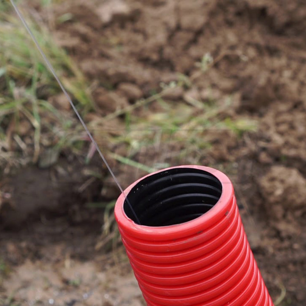 Труба D.125 (106.2 мм) для кабеля HDPE 250 N/m ELCOR, гофрированная, двухслойная (красная)