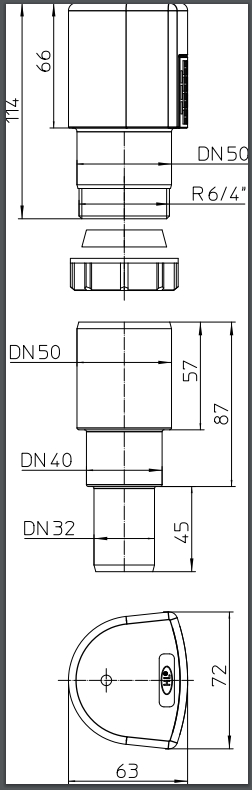 Воздушный клапан ПП D. 50 HL903  HL