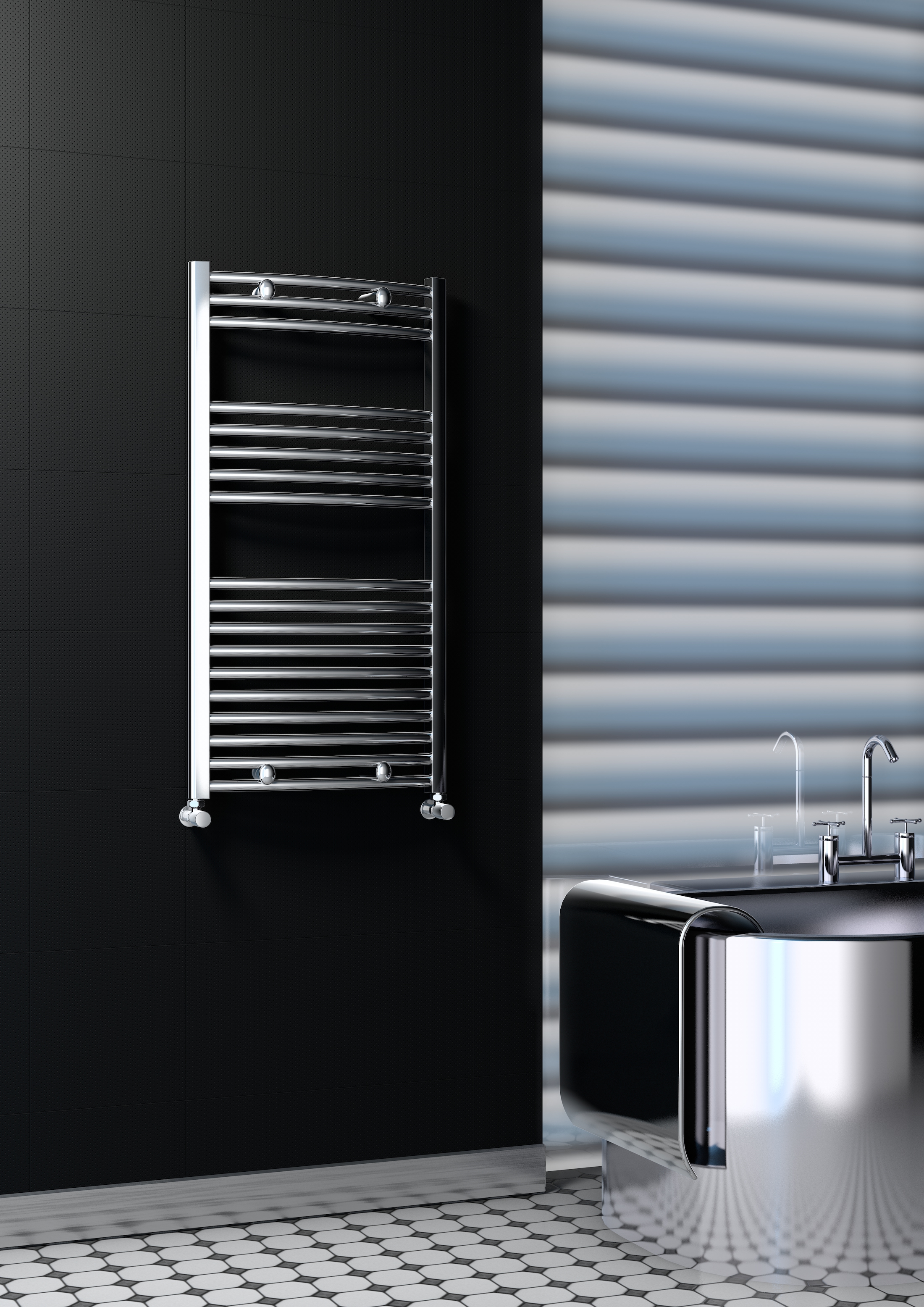 Uscator de prosoape 500 x 1000 mm Curved (crom) Haiti  RADIVA