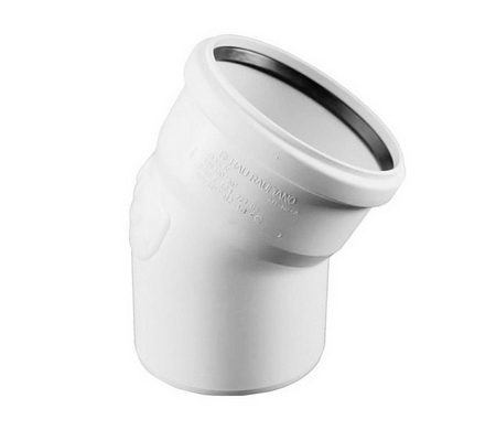 Отвод ПВХ D.160 / 45° (белый)  EGEPLAST