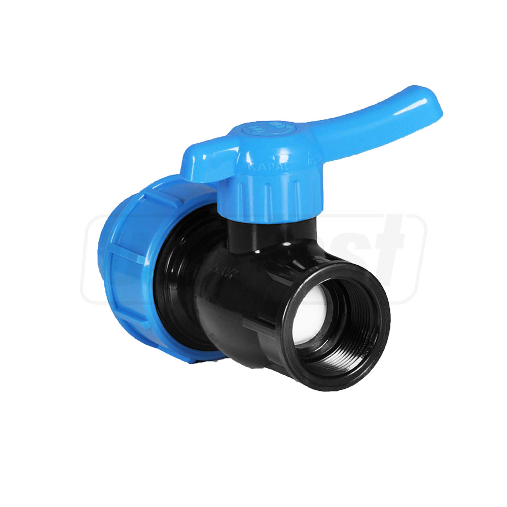 Robinet compresiune PP cu bila D. 25 x 3/4" FI / 10 T  UNISERA