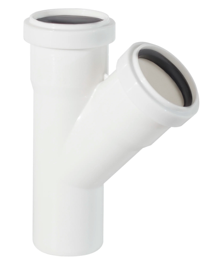 Ramificatie PVC D. 50 x 50 / 90° (alba)  EGEPLAST