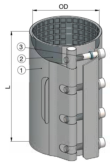 Colier reparatie D.102-112 PN16 L=250 mm (single band)  WATO