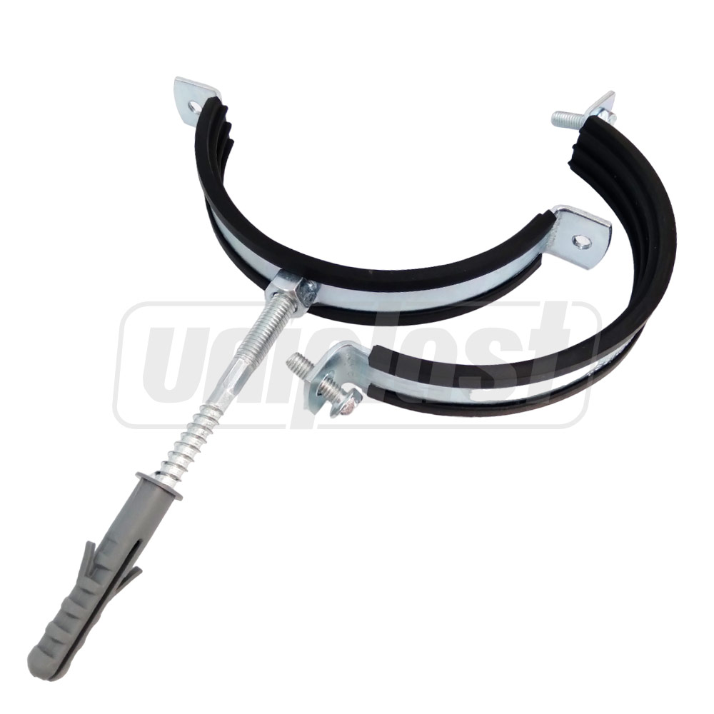 Colier metalic pentru teava cu garnitura din cauciuc si diblu (set) D.250 mm - 10" (248-252 mm) M10 K