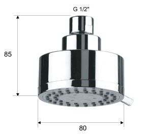 Cap de dus D. 80 rotund 3 functii 358MO  REMER