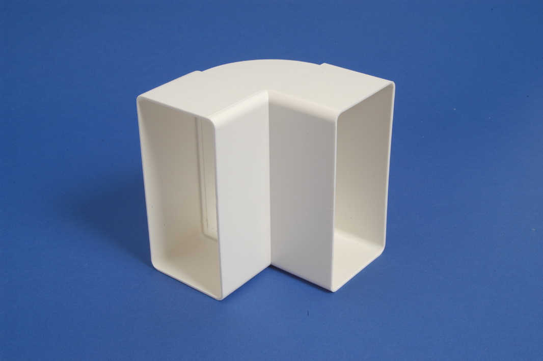 Cot vertical canal ventilatie plat, plastic 110 x 55 mm / 90° KLV  EUROPLAST