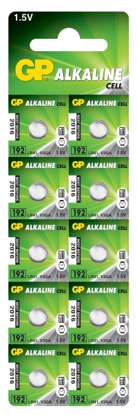 Baterie GP 1.5V Alkaline Ø7.9х3.6mm 192F-2C10 (AG3)