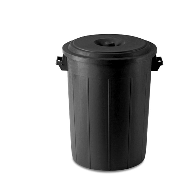 Cos plastic cu capac pentru deseurilor  70 L (negru)  STP