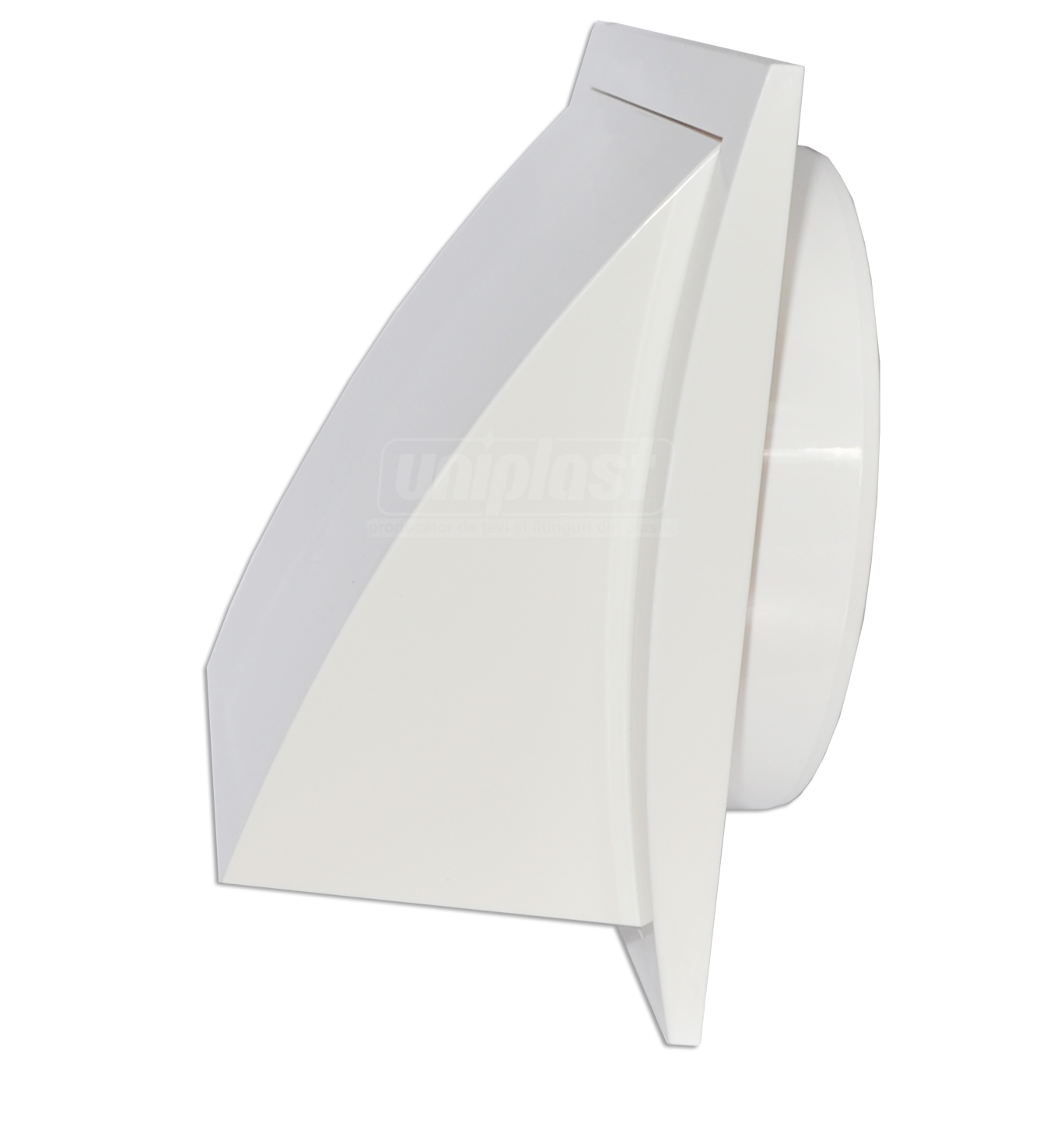 Grila plastic exterior cu supapa 190 x 190 mm cu flansa D.125 (alba) ND12FV  EUROPLAST