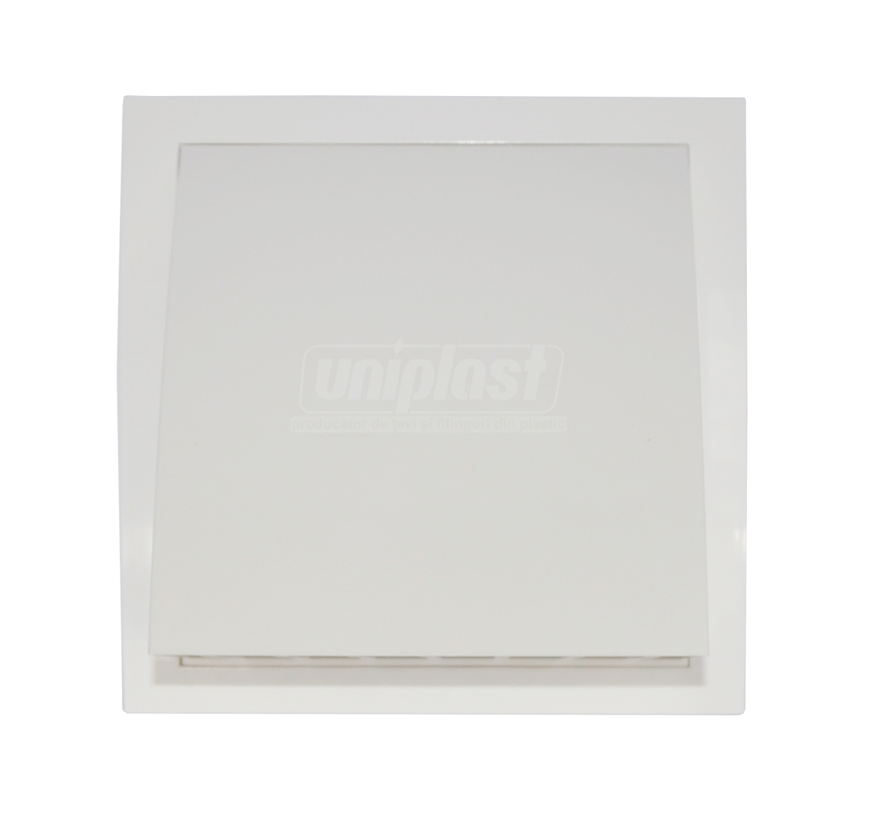 Grila plastic exterior cu supapa 190 x 190 mm cu flansa D.125 (alba) ND12FV  EUROPLAST