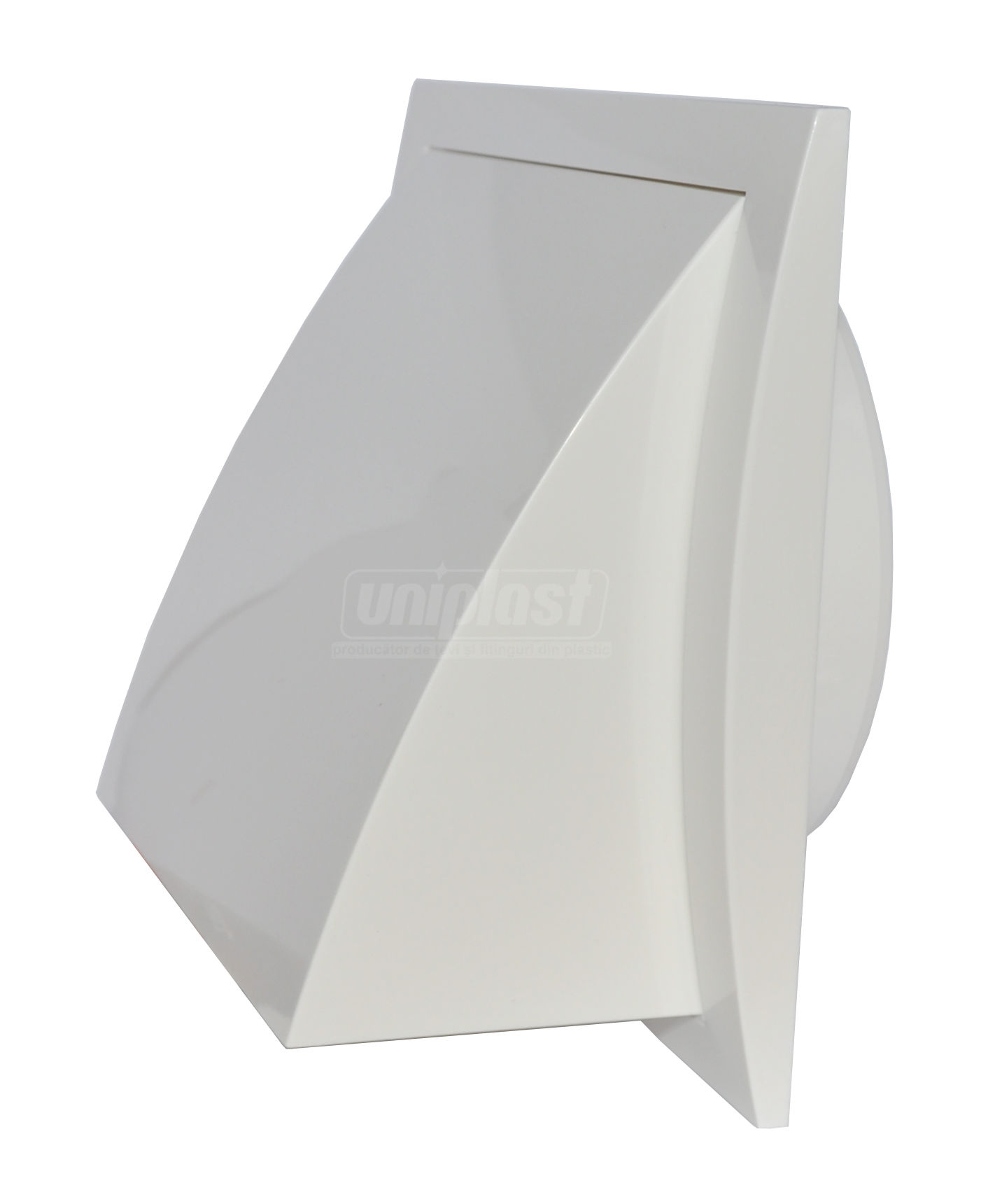 Grila plastic exterior cu supapa 190 x 190 mm cu flansa D.150 (alba) ND15FV  EUROPLAST